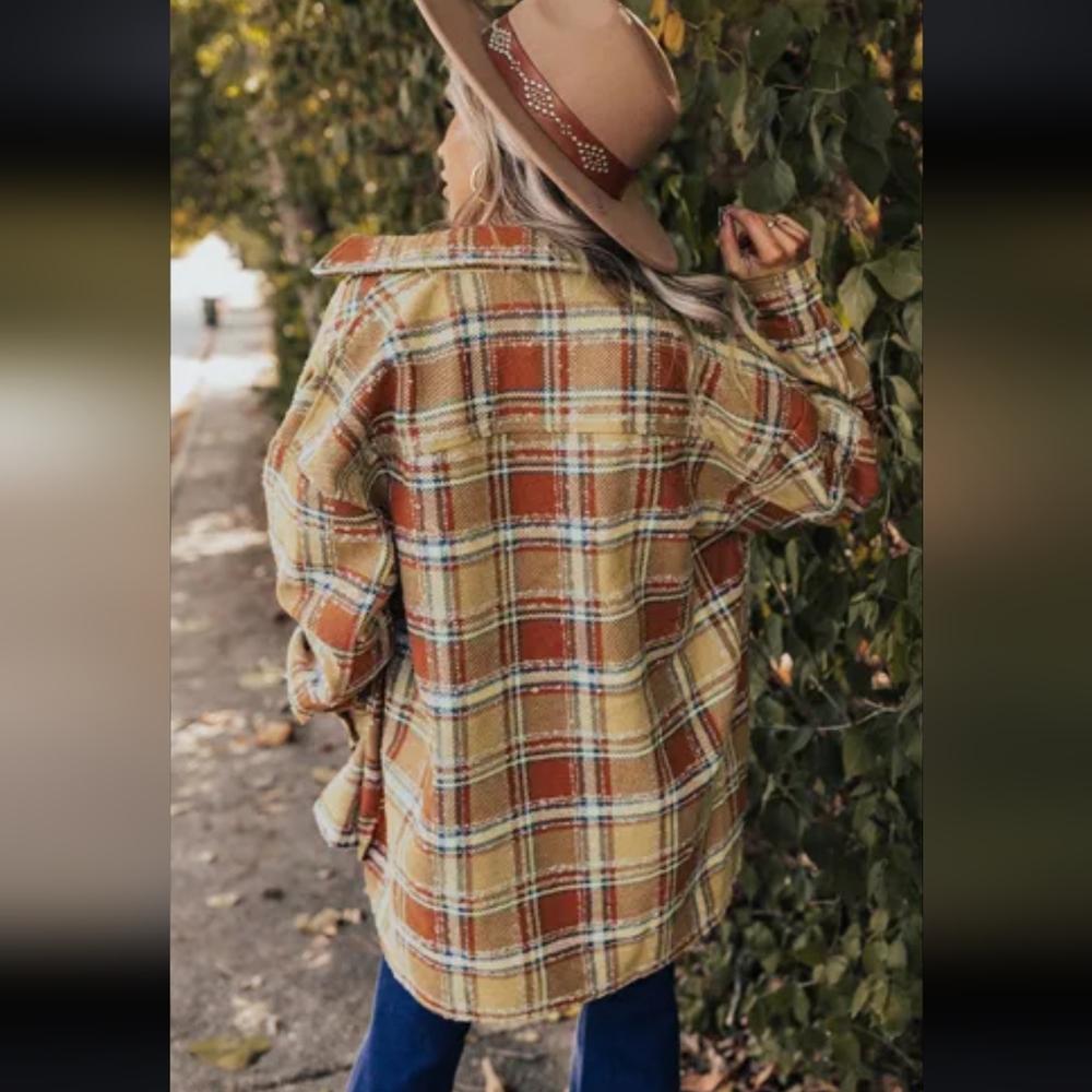 Last one New Oversized plaid shacket - Picture 5 of 15